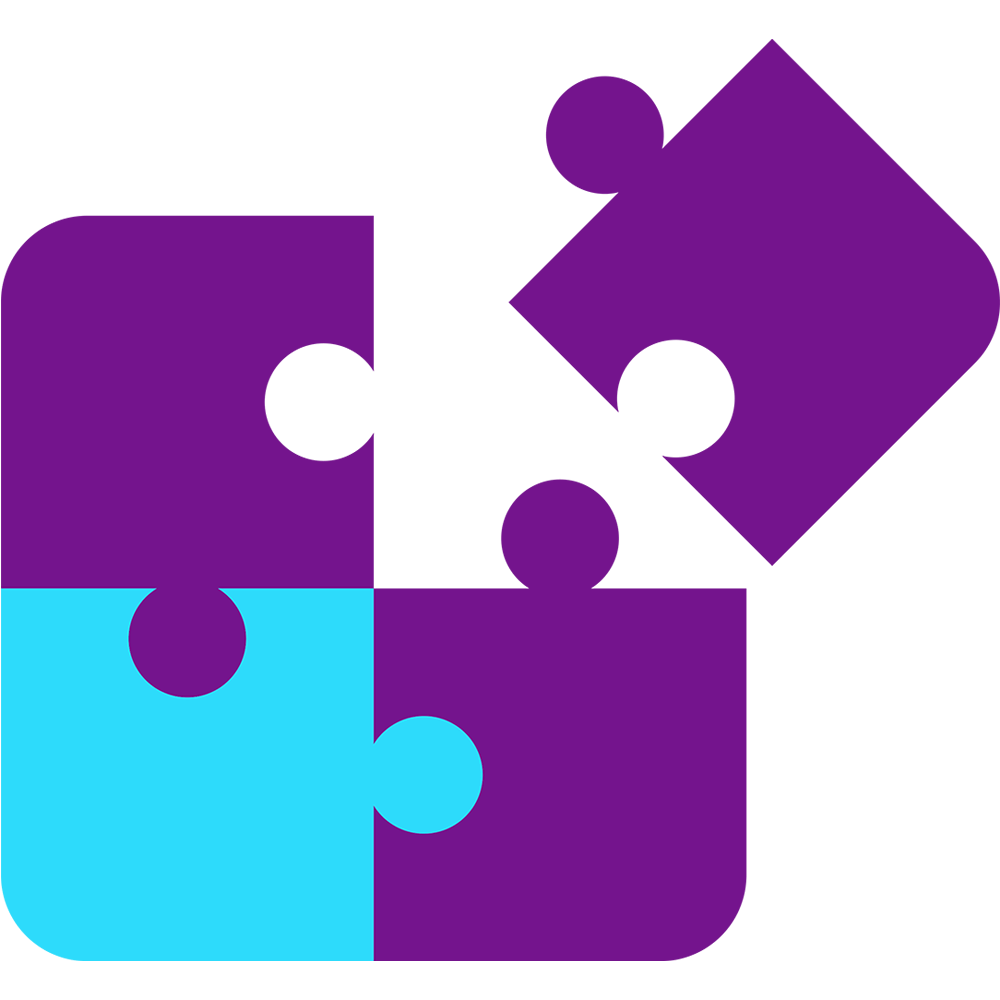 square and circle puzzle icon set