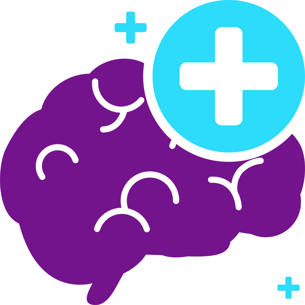 Brain and Head Symbols Representing Positive Mental Health